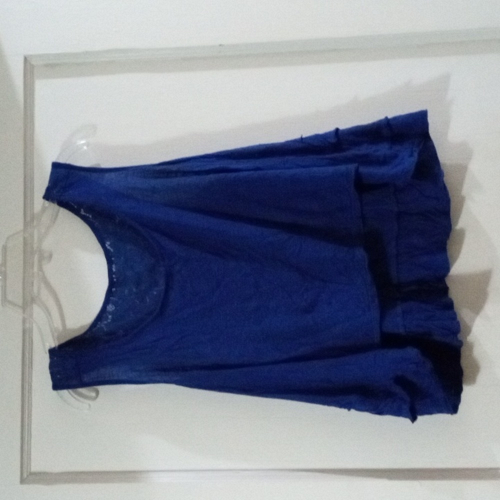 E Hanger M size large blue cropped tank top